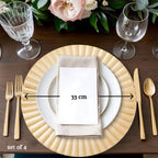Set of Four 33cm Gold Finish Wave Rim Charger Plates