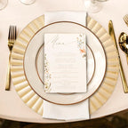 Set of Four 33cm Gold Finish Wave Rim Charger Plates