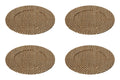 Set of Four 33cm DiaBlack and Natural Charger Plates