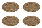 Set of Four 33cm DiaBlack and Natural Charger Plates