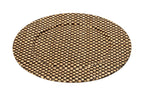Set of Four 33cm DiaBlack and Natural Charger Plates