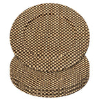 Set of Four 33cm DiaBlack and Natural Charger Plates