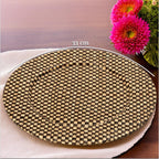 Set of Four 33cm DiaBlack and Natural Charger Plates