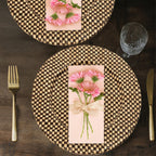Set of Four 33cm DiaBlack and Natural Charger Plates