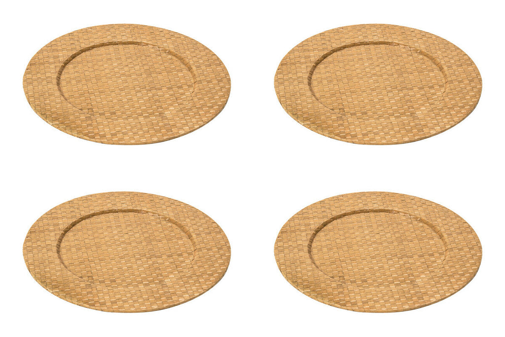 Set of Four 33cm Natural Charger Plates
