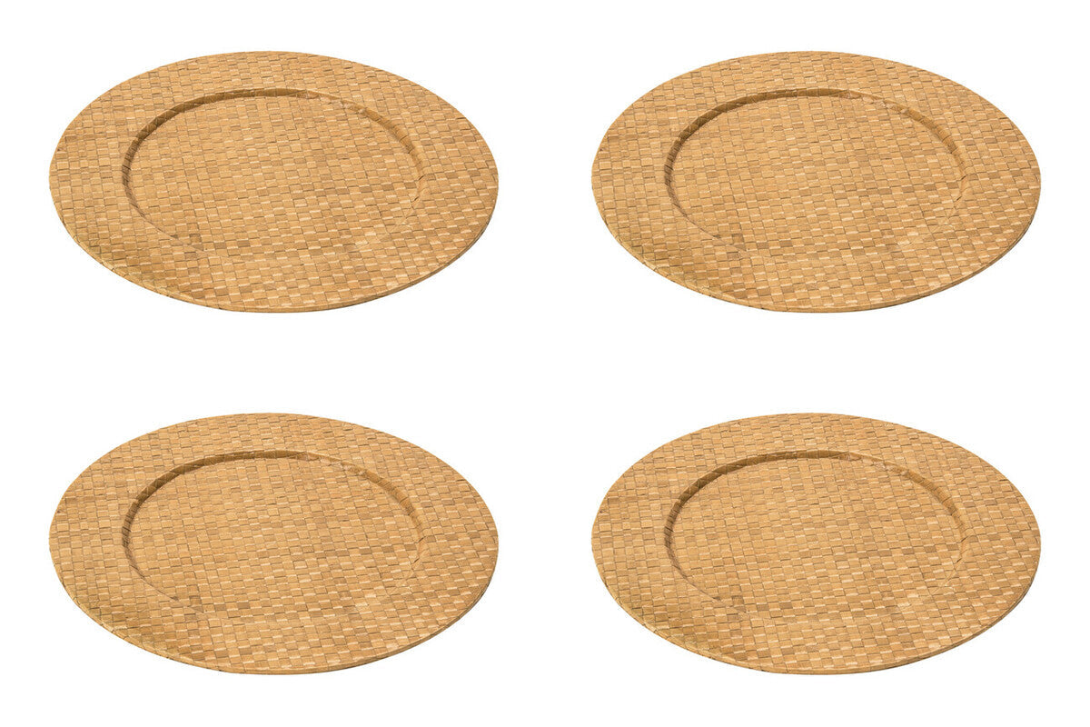 Set of Four 33cm Natural Charger Plates