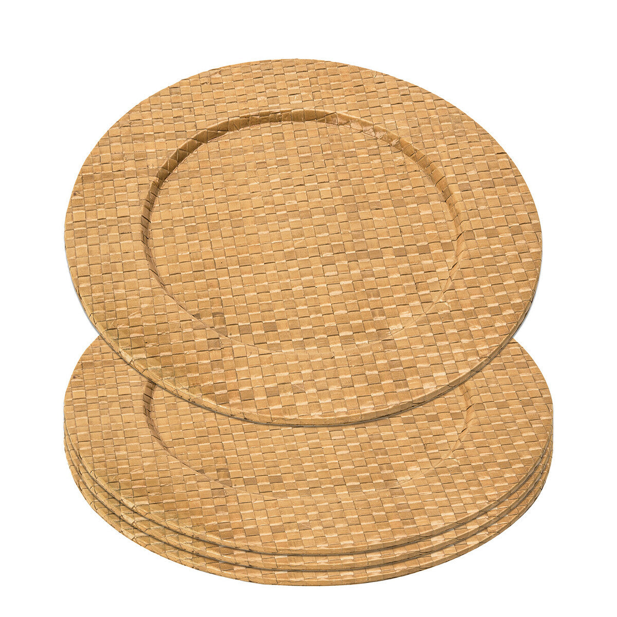 Set of Four 33cm Natural Charger Plates