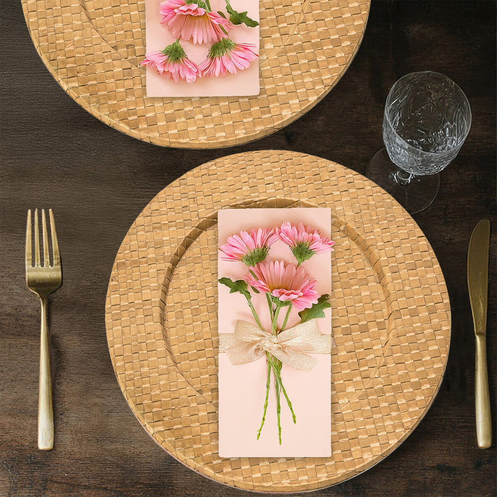 Set of Four 33cm Natural Charger Plates
