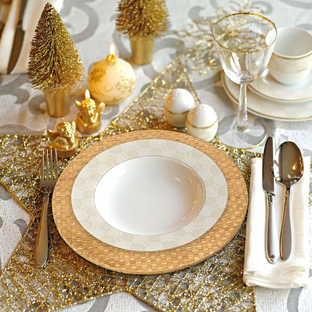 Set of Four 33cm Natural Charger Plates