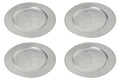 Set of Four 33cm Dia Silver Charger Plates