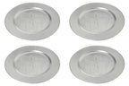Set of Four 33cm Dia Silver Charger Plates