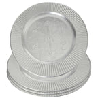 Set of Four 33cm Dia Silver Charger Plates