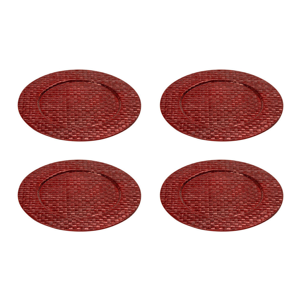 Set of Four 33cm DiaRed Charger Plates
