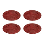 Set of Four 33cm DiaRed Charger Plates