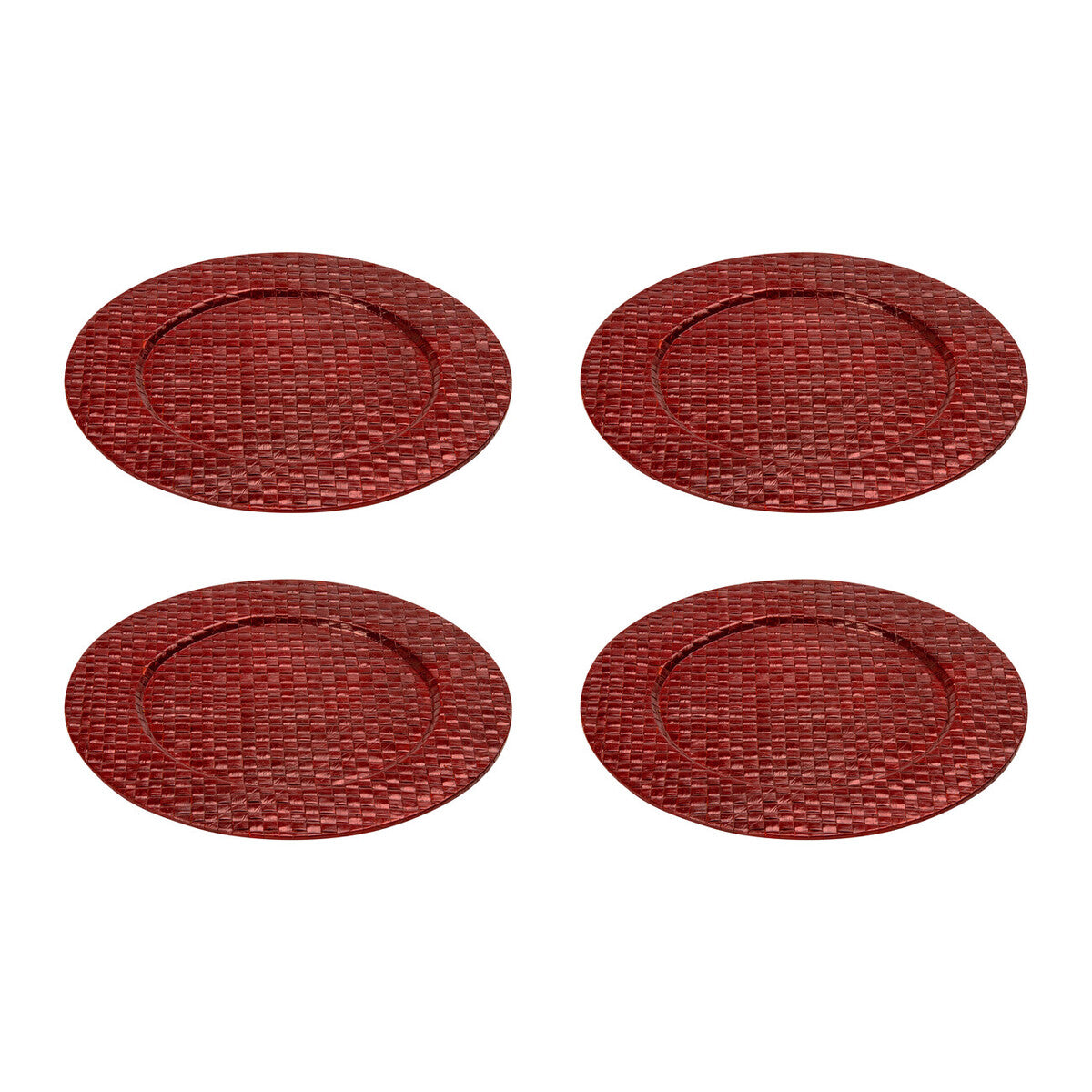Set of Four 33cm DiaRed Charger Plates
