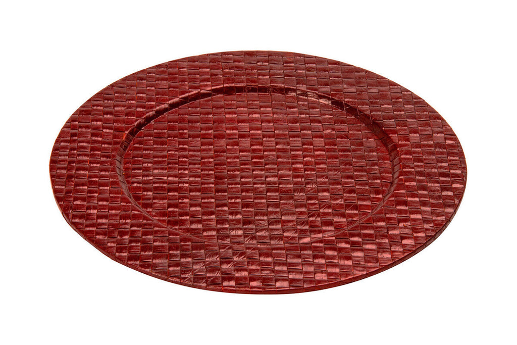 Set of Four 33cm DiaRed Charger Plates