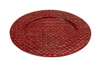Set of Four 33cm DiaRed Charger Plates