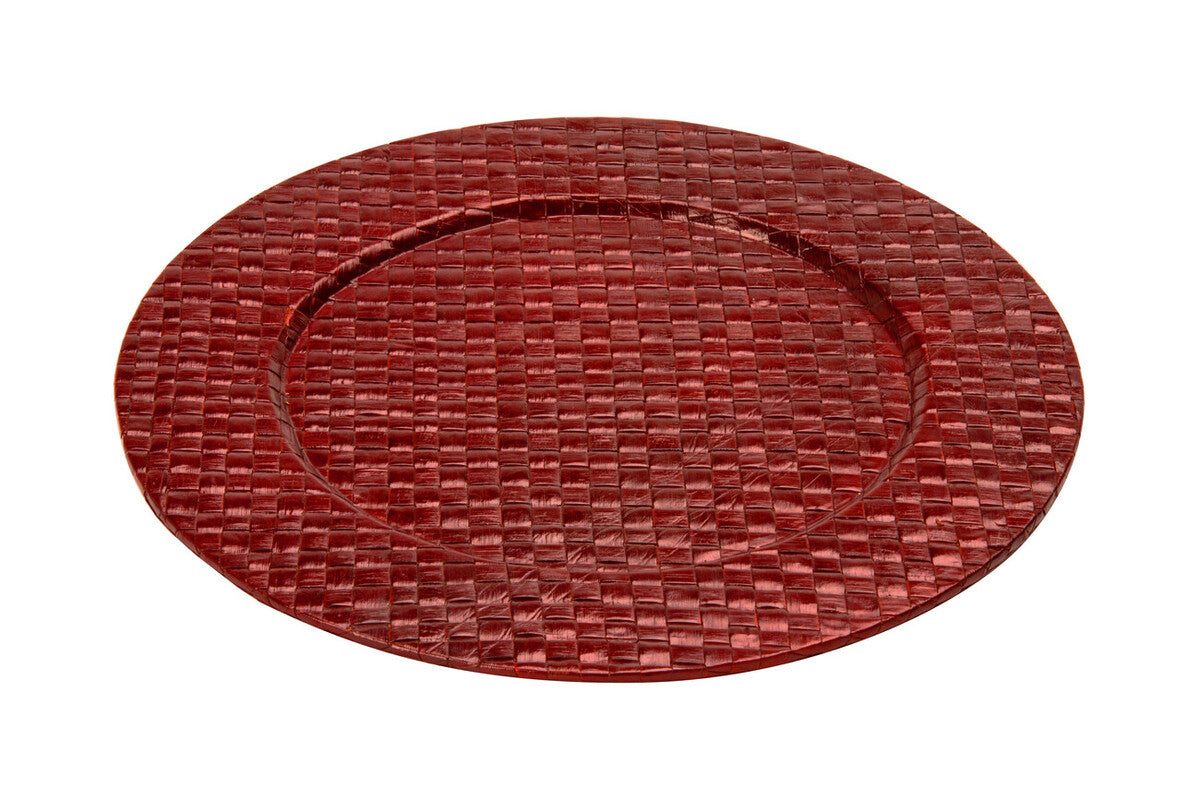 Set of Four 33cm DiaRed Charger Plates