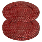Set of Four 33cm DiaRed Charger Plates