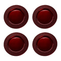 Set of Four 33cm Red Pebble Effect Charger Plates