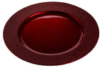 Set of Four 33cm Red Pebble Effect Charger Plates