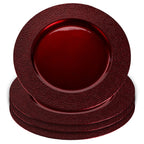 Set of Four 33cm Red Pebble Effect Charger Plates