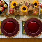 Set of Four 33cm Red Pebble Effect Charger Plates