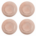Set of Four 33cm Rose Gold Crocodile Effect Charger Plates