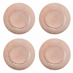 Set of Four 33cm Rose Gold Crocodile Effect Charger Plates