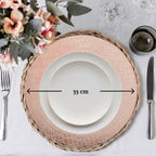 Set of Four 33cm Rose Gold Crocodile Effect Charger Plates