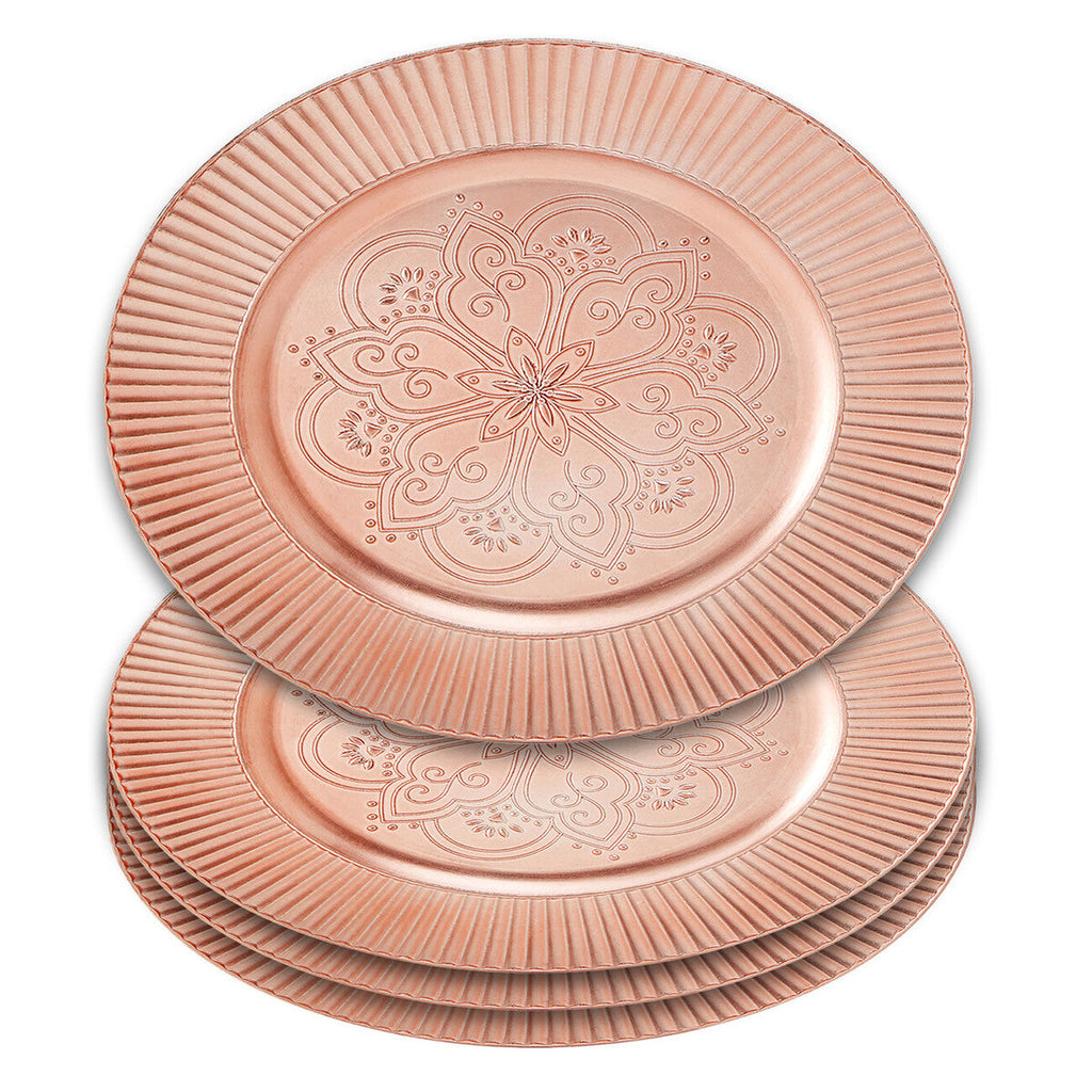 Set of 4 Rose Gold Charger Plates