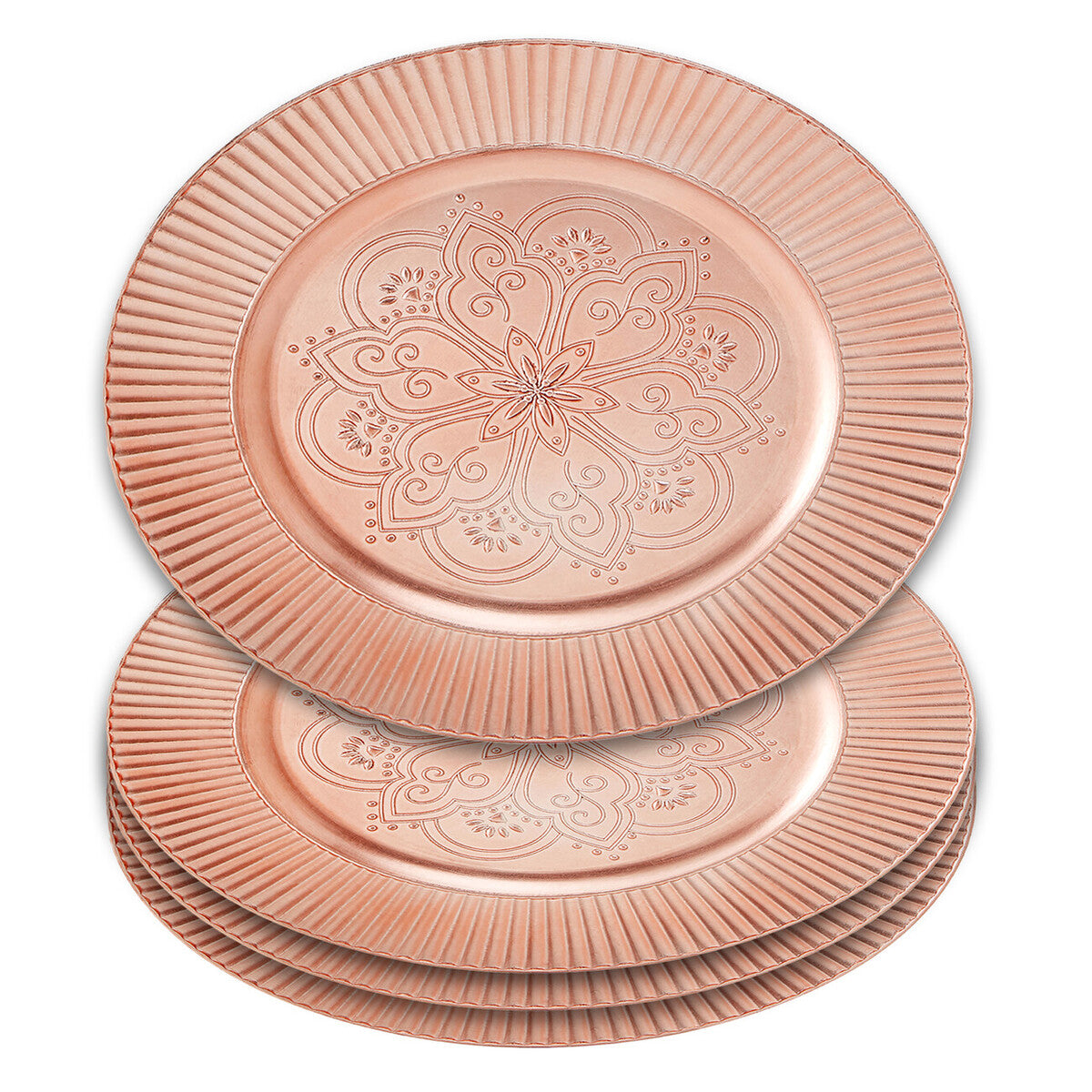 Set of 4 Rose Gold Charger Plates