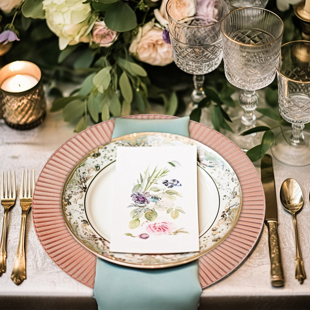 Set of 4 Rose Gold Charger Plates