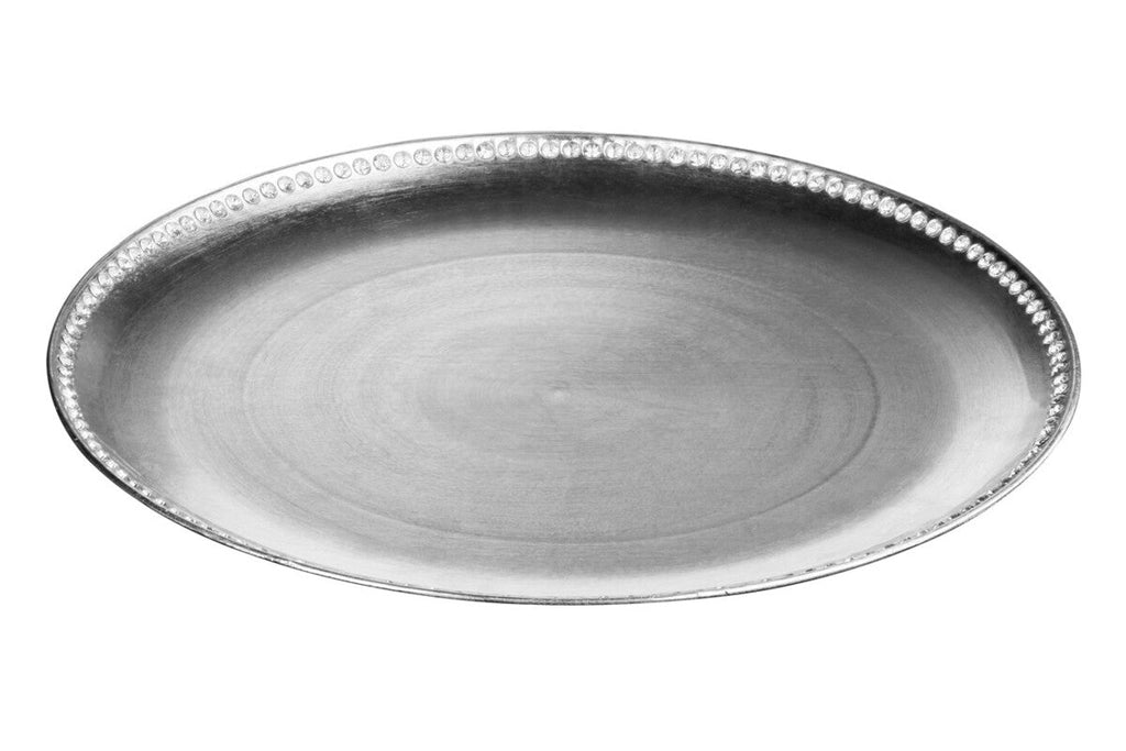 Set of Four 33cm Silver Decorative Chargers