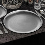 Set of Four 33cm Silver Decorative Chargers