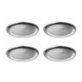 Set of Four 33cm Flat Style Silver Decorative Charger Plates