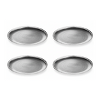 Set of Four 33cm Flat Style Silver Decorative Charger Plates