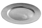 Set of Four 33cm Flat Style Silver Decorative Charger Plates