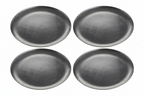 Set of Four 33cm Dia Silver Coupe Charger Plate