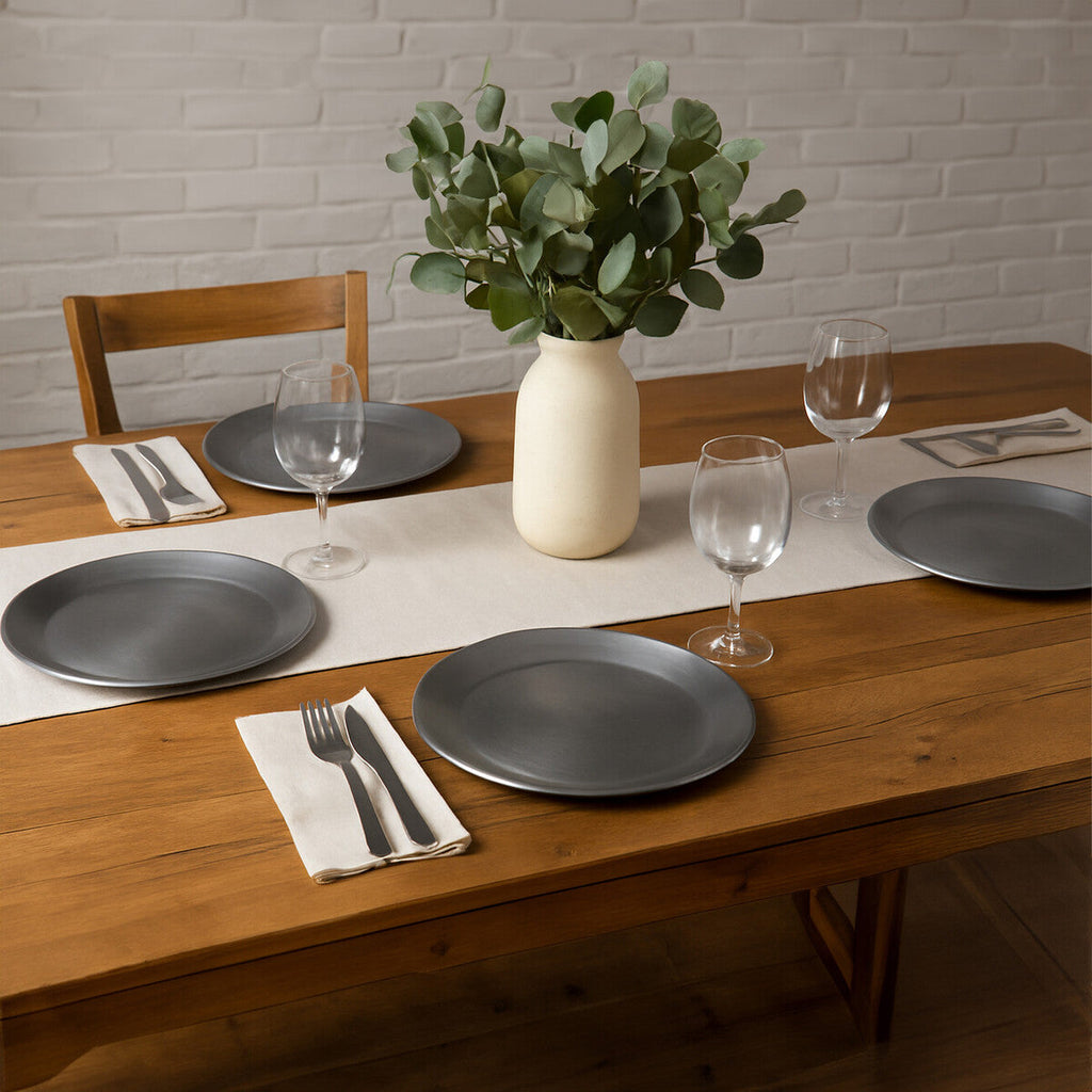 Set of Four 33cm Dia Silver Coupe Charger Plate