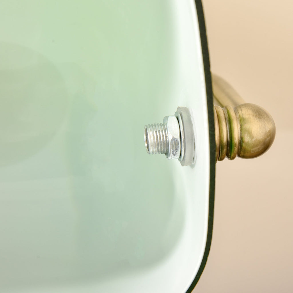 Banker's Table Lamps Set of 2, Desk Lamps with Antique Bronze Tone Base, Green Glass Shade and Pull Rope Switch for Home Office, Living Room, Bedroom, Dining Room, Green