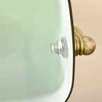 Banker's Table Lamps Set of 2, Desk Lamps with Antique Bronze Tone Base, Green Glass Shade and Pull Rope Switch for Home Office, Living Room, Bedroom, Dining Room, Green