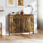 Small Radiator Cover with Drawer and Vertical Slats 88.5 x 19 x 93cm