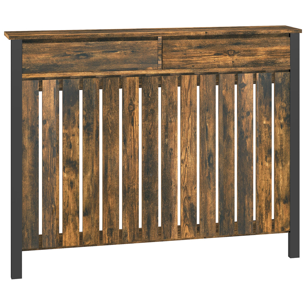 Small Radiator Cover with Drawer and Vertical Slats 88.5 x 19 x 93cm