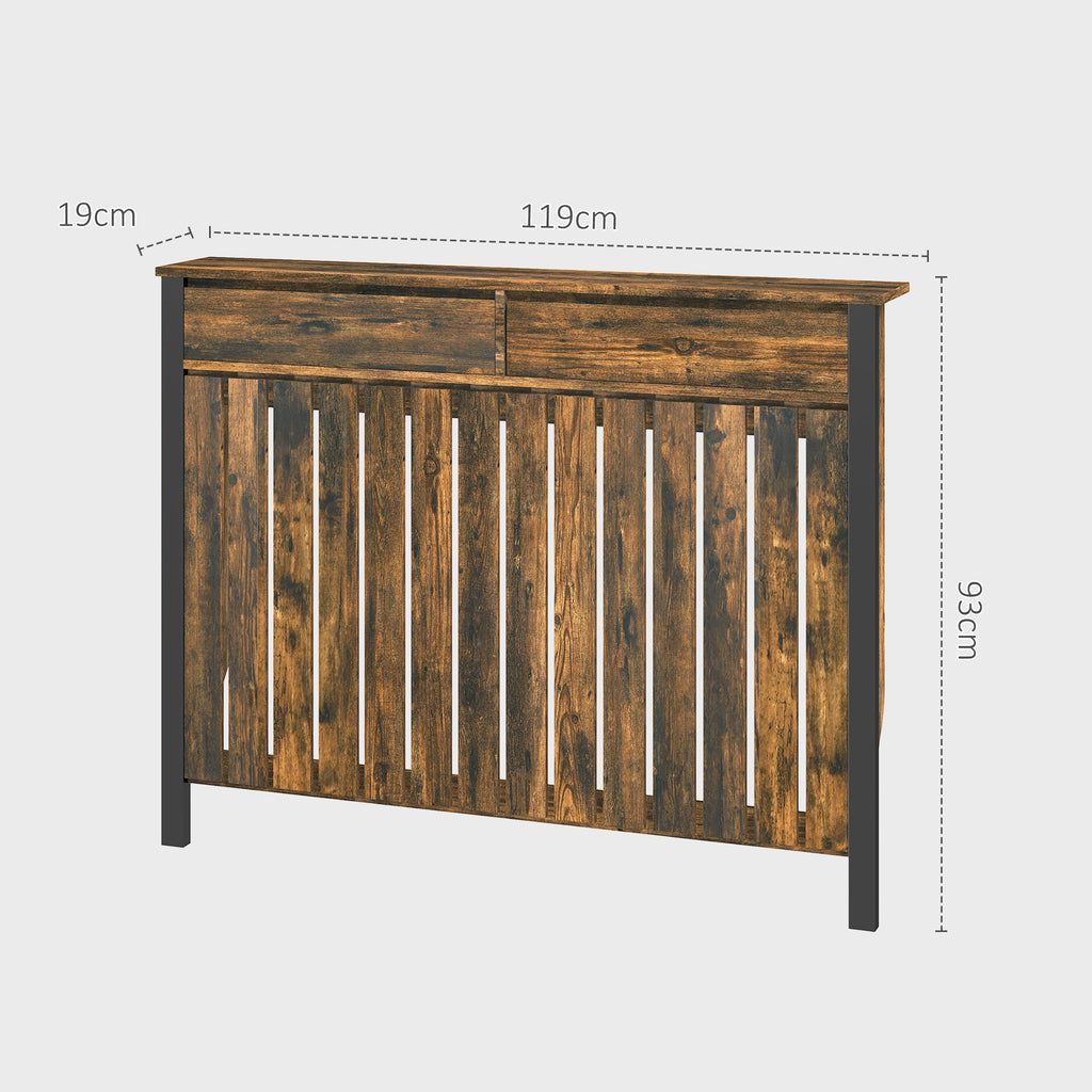 Small Radiator Cover with Drawer and Vertical Slats 88.5 x 19 x 93cm