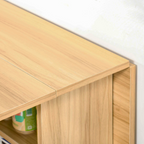 Foldable Dining Table with Storage Shelves for Kitchen, Dining Room