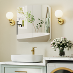 Arched Bathroom Mirror Cabinet, Wall Mounted