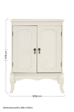 Ivory 2 Door Cabinet with Carved Legs