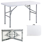 4ft Heavy Duty Plastic Folding Table | Steel Frame | UV Resistant | White