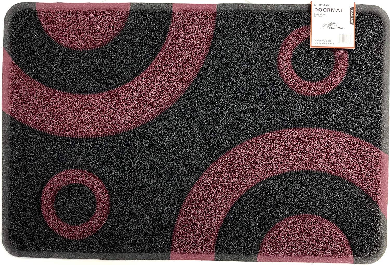 Geo Circle Spaghetti Doormat 90x60cm Black